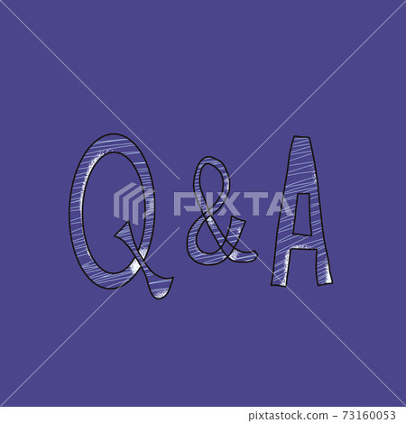 Q and A text emblem. Vector flat illustration. 73160053