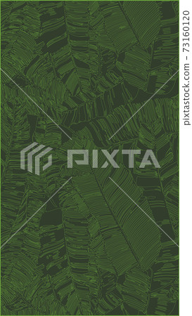 Green lines pattern of tropical leaves pattern style on dark green background, vertical flat line vector and illustration. 73160120