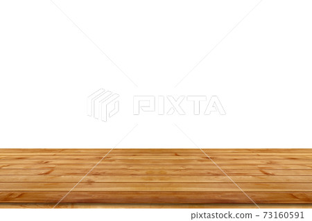 Wooden floor of table isolated on white. 73160591
