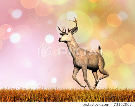 Running deer - 3D render 73162002