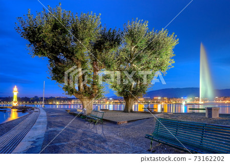 Geneva fountain, Switzerland, HDR 73162202