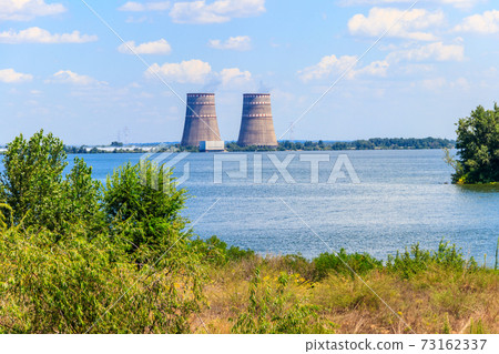 Cooling towers of Zaporizhia Nuclear Power Station in Enerhodar, Ukraine Cooling towers of Zaporizhia Nuclear Power Station in Enerhodar, Ukraine 73162337