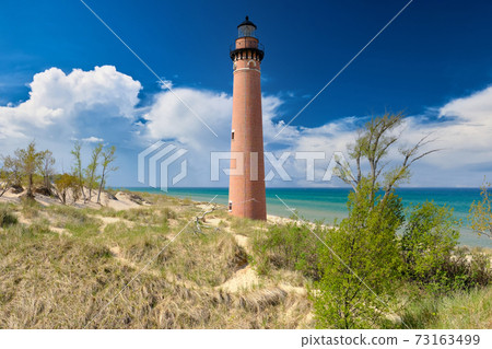Little Sable Point Lighthouse in dunes, built in 1867 73163499