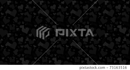 Dark Black Hearts Seamless Pattern. Vector... - Stock Illustration ...