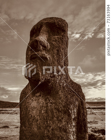Moai Statues on Easter Island at the Rano Raraku Quarry Moai Statues on Easter Island at the Rano Raraku Quarry 73163994