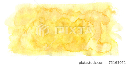 Bright expressive fresh yellow watercolor stain 73165051