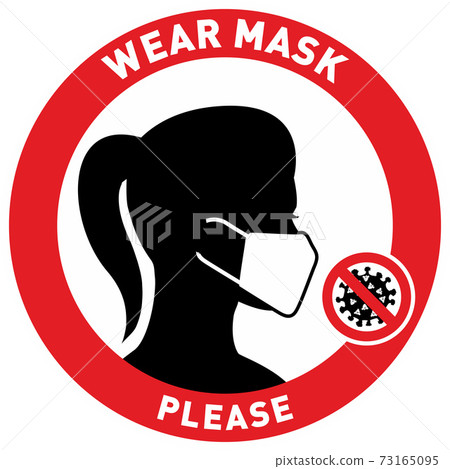 Please Wear Medical Mask Signage or Floor Sticker for help reduce the risk of catching coronavirus Covid-19. Vector sign. Please Wear Medical Mask Signage or Floor Sticker for help reduce the risk of catching coronavirus Covid-19. Vector sign. 73165095