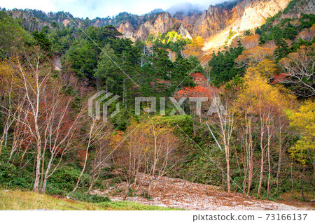 Scenery near Konsei Toge in Nikko National highway No. 120 Autumn leaves scenery Autumn scenery Tochigi prefecture side 73166137