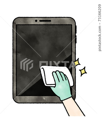 平板電腦的清潔和消毒-水彩 平板電腦的清潔和消毒-水彩 73166209