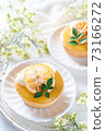 Lemon tart sweets and gypsophila styling table photo 73166272