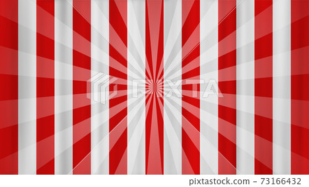 集中線紅色和白色的窗簾在聚光燈下慶祝背景材料 73166432