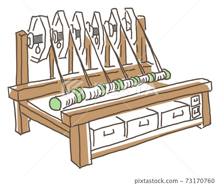 Amami Oshima Tsumugi process illustration threading Amami Oshima Tsumugi process illustration threading 73170760