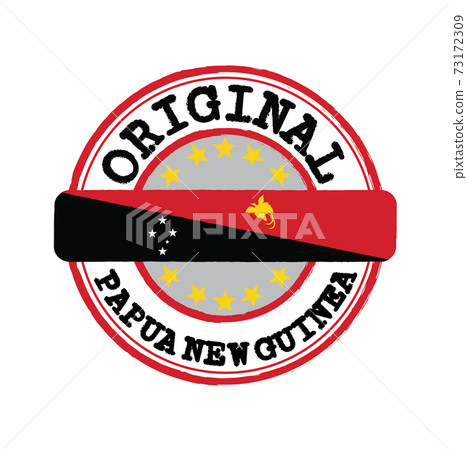 Vector Stamp for Original logo with text Papua New Guinea and Tying in the middle with nation Flag. 73172309