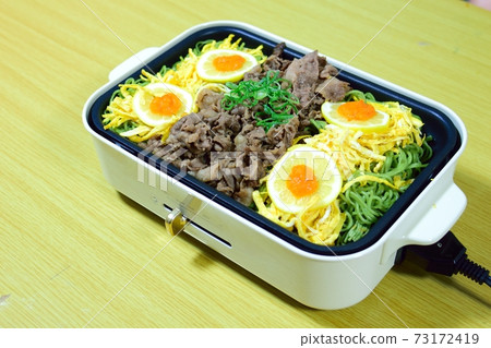 Kawara Soba On A Hot Plate Stock Photo