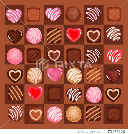 巧克力排列在薄巧克力框正方形中 巧克力排列在薄巧克力框正方形中 73172628