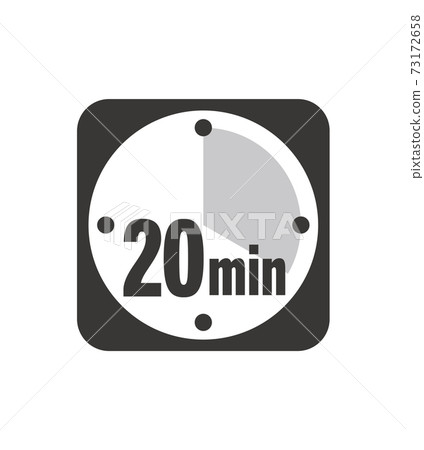 Simple black and white 20 minute timer clock icon Simple black and white 20 minute timer clock icon 73172658