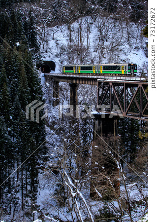 Winter Tadami Line Tadami River Bridge 73172672