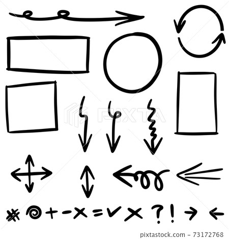 Doodle lines, Arrows, circles and curves vector.hand drawn design elements isolated on white background for infographic. vector illustration. Doodle lines, Arrows, circles and curves vector.hand drawn design elements isolated on white background for infographic. vector illustration. 73172768