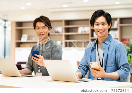 Office businessman telework remote work new normal business personal computer engineer Office businessman telework remote work new normal business personal computer engineer 73172824
