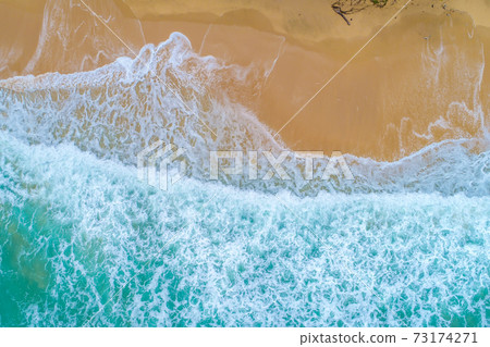 Sea wave on sand beach turquoise water nature lndscape 73174271