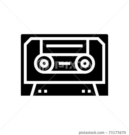 audio casette glyph icon vector illustration sign 73175670