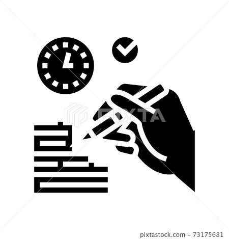 report writing glyph icon vector illustration sign report writing glyph icon vector illustration sign 73175681