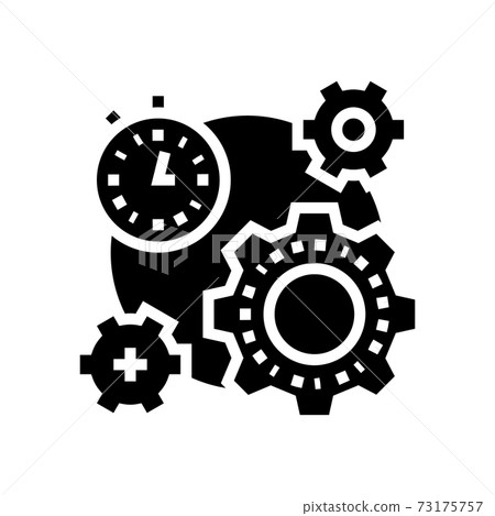 working process time glyph icon vector... - Stock Illustration ...