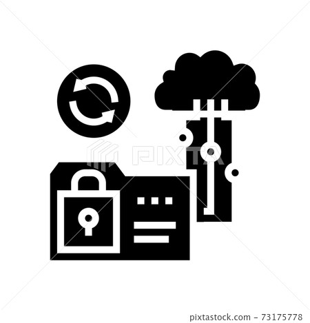 cloud storage glyph icon vector illustration sign - Stock Illustration ...