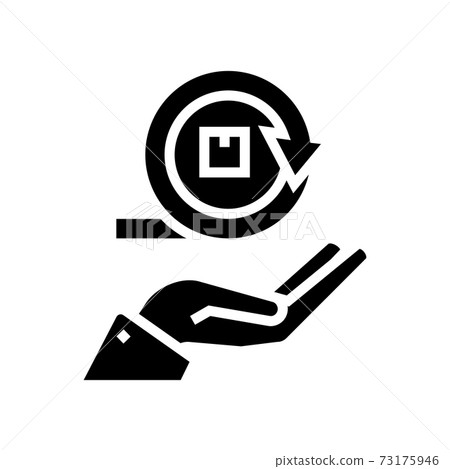 hand hold circular economy process glyph icon... - Stock Illustration ...