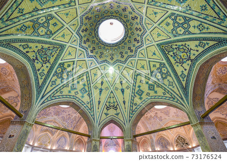 mosaic ceiling of Sultan Mir Ahmed Bathhouse in Kashan, Iran mosaic ceiling of Sultan Mir Ahmed Bathhouse in Kashan, Iran 73176524