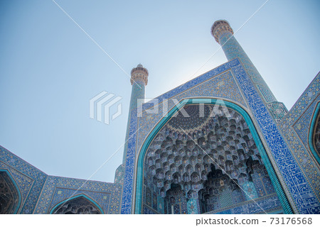 Entrance gate of Shah Mosque in Isfahan, Iran 73176568