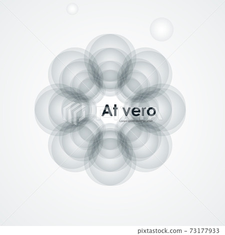 Abstract flower gray color made from circles white background 73177933