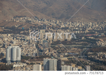 Aerial view of Tehran city, Iran 73178713