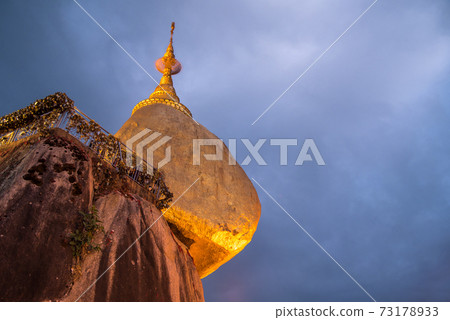 Kyaiktiyo Pagoda or Golden rock in Myanmar Kyaiktiyo Pagoda or Golden rock in Myanmar 73178933