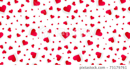 Valentine hearts seamless background or 3d pattern 73179761