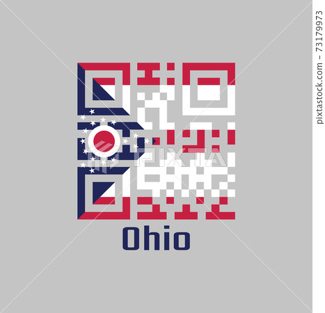 QR code set the color of Ohio flag. with text Ohio. QR code set the color of Ohio flag. with text Ohio. 73179973