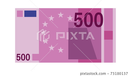 Five hundred euro banknote. Purple paper 500 euro money, europe cash simple design, world global currency, bank financial bill vector flat isolated close up illustration 73180137