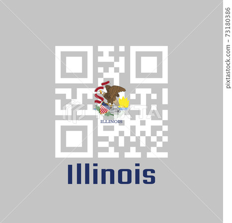 QR code set the color of Illinois flag. The states of America. QR code set the color of Illinois flag. The states of America. 73180386