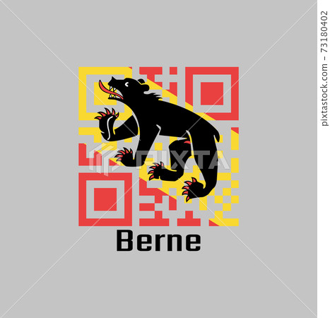 QR code set the color of Bern flag, The canton of Switzerland. QR code set the color of Bern flag, The canton of Switzerland. 73180402