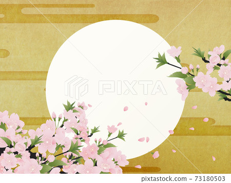Sakura gold leaf (Japanese background) Sakura gold leaf (Japanese background) 73180503