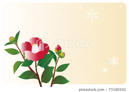冬天的同情明信片椿明椿花複製空間插圖素材 插圖素材 圖庫