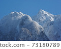 The summit of Kamikochi covered with snow and rime 73180789