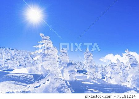 Yamagata Zao's tree ice and blue sky Yamagata City, Yamagata Prefecture 73181214