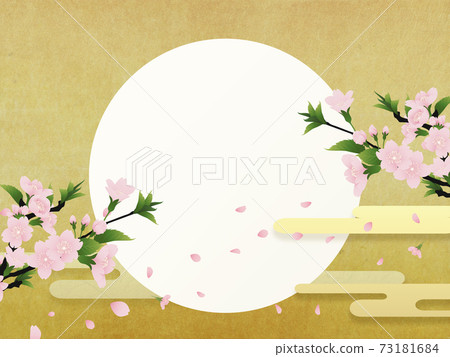 Sakura gold leaf (Japanese background) Sakura gold leaf (Japanese background) 73181684
