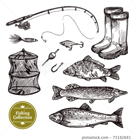 Fishing Sketch Set Fishing Sketch Set 73182681