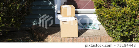 Three delivered packages left on front stoop exposed to thieves Three delivered packages left on front stoop exposed to thieves 73184448