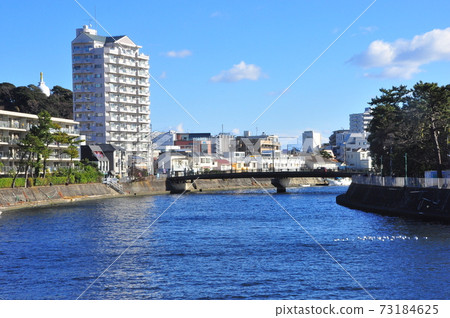 Fujisawa City, Kanagawa Prefecture, near Yamamoto Bridge Katase Townscape and Sakai River Fujisawa City, Kanagawa Prefecture, near Yamamoto Bridge Katase Townscape and Sakai River 73184625