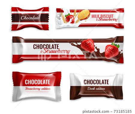 Candies Packaging Realistic Set 73185185