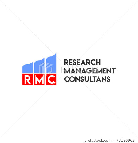 Letter RMC Alphabetic Logo Design Template, Research Management Consultans Logo Concept, White, Blue, Red 73186962