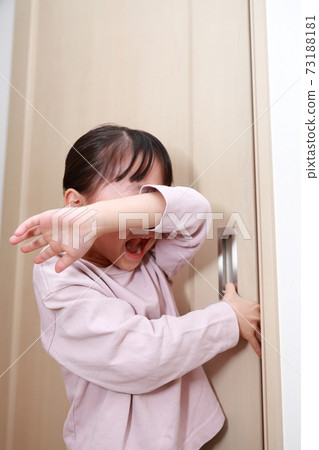 一個女孩，在開門和關門時捏手受傷 73188181